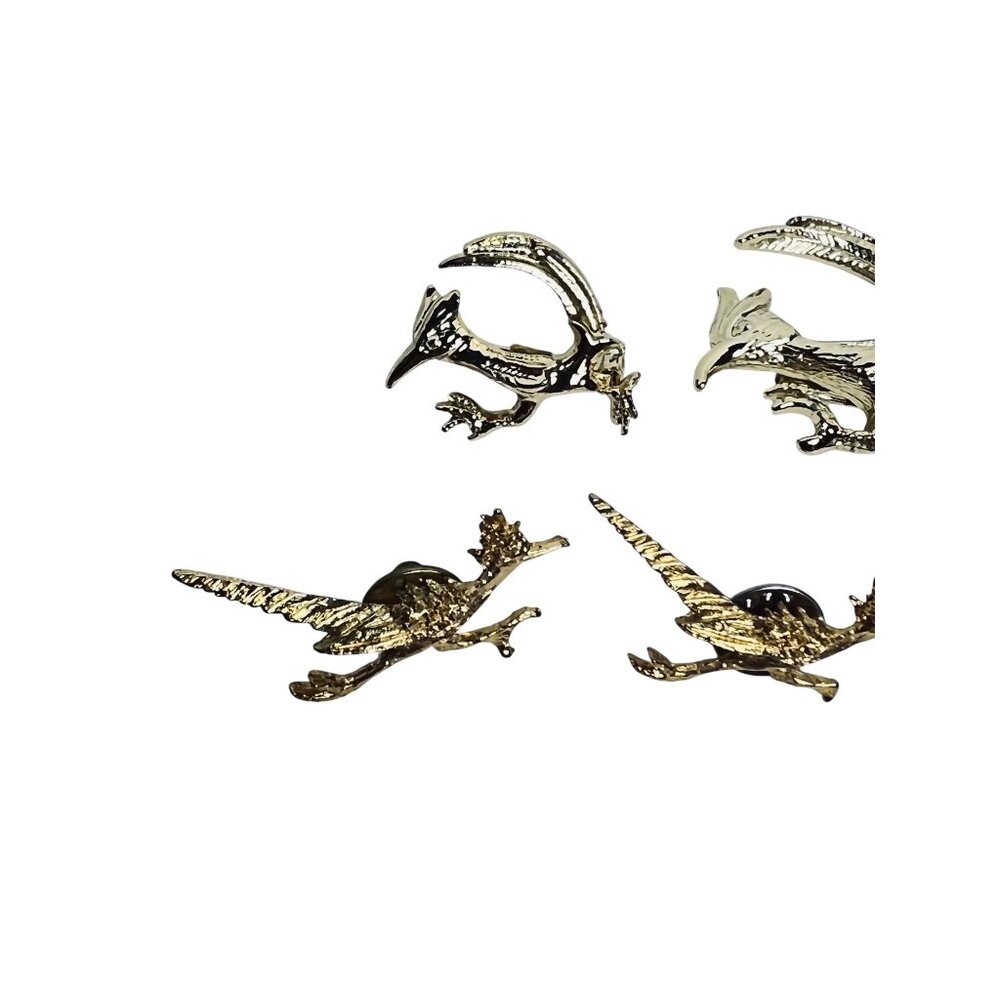 Lot Of 5 Gold Tone Road Runner Brooches/Pins (6172) - Picture 2 of 4